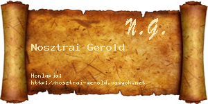 Nosztrai Gerold névjegykártya